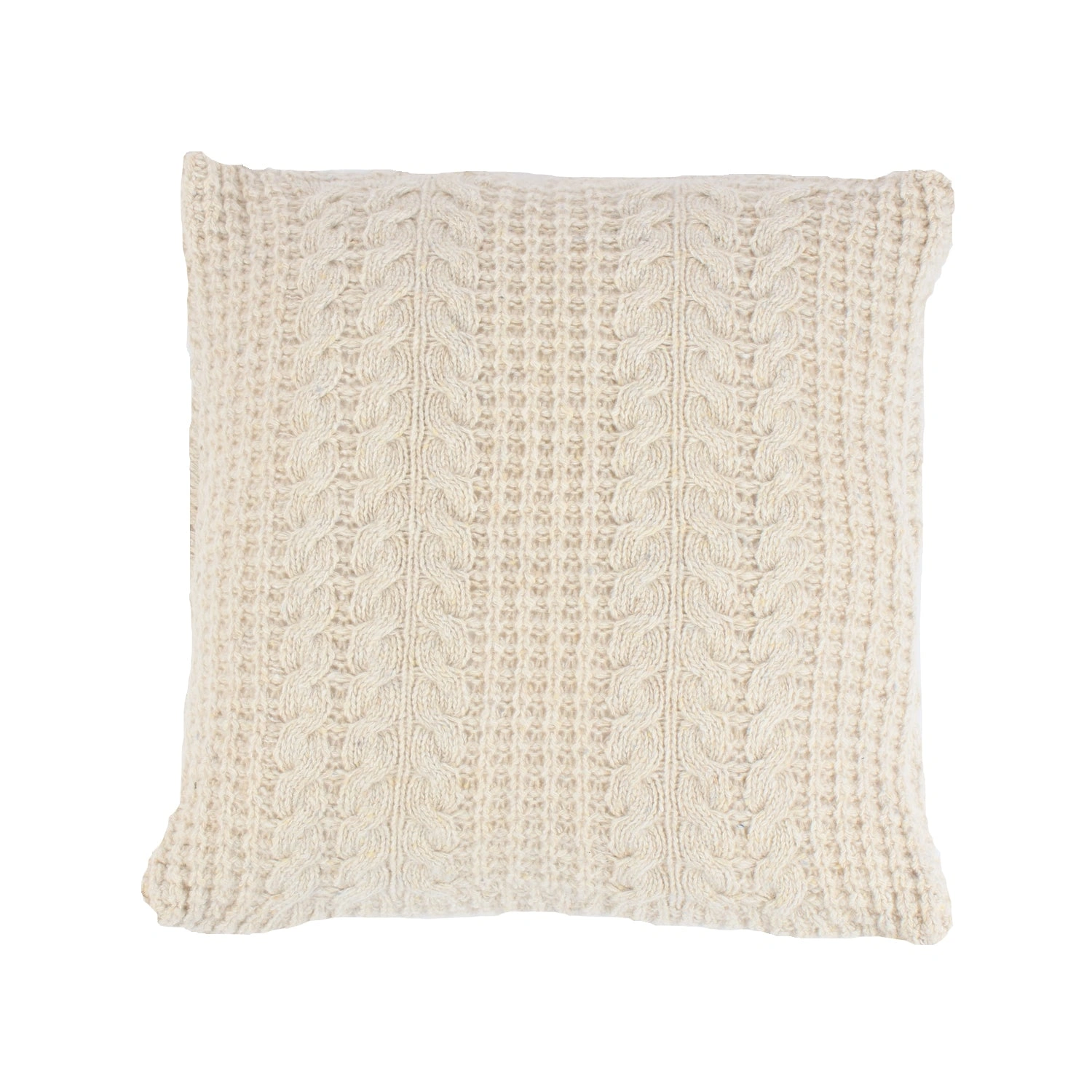 Cozy Donegal Cable Knit Pillow XL—Ultimate Comfort in Luxurious Wool